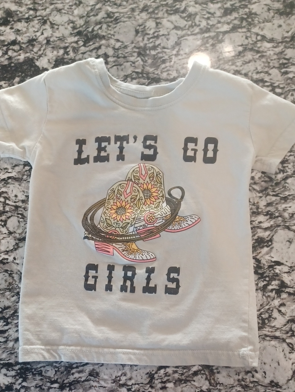Girls White 'Let's Go Girls' Graphic Tee